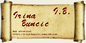 Irina Bunčić vizit kartica